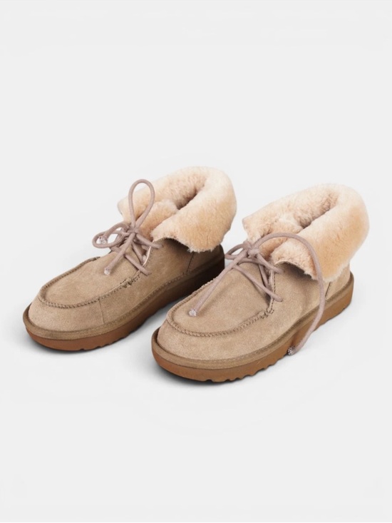 UGG Shoes - UGG Diara Suede Fleece Lined Ankle Boots 1113090 Womens US 7 UK 5 Beige EUC
